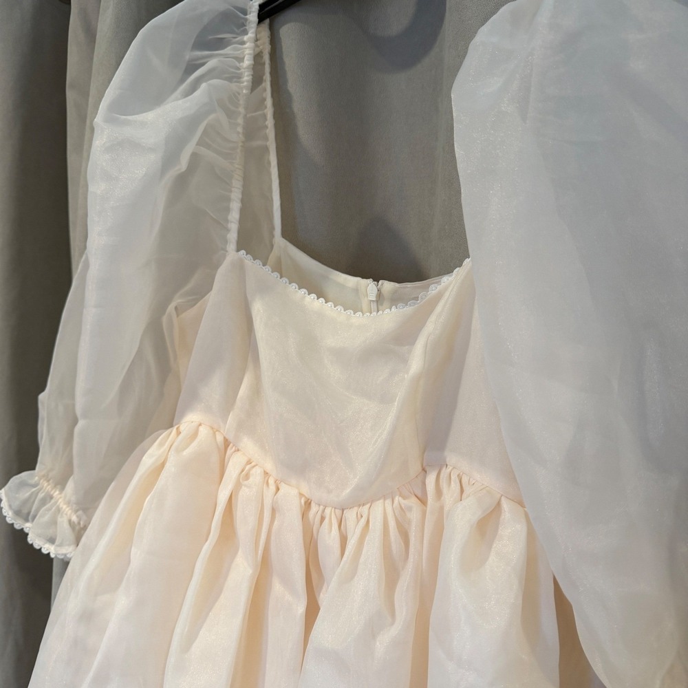 Selkie The Puff Gown Lamb Organza Maxi Dress SKPO1132L-LAMB-M Medium - Picture 14 of 15